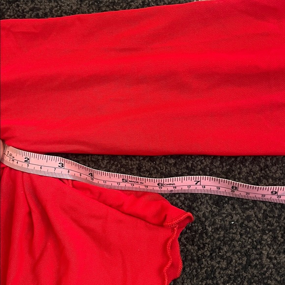 Red Sheer Mesh Tie-Front Crop Top - Y2K Fairycore - Picture 4 of 5